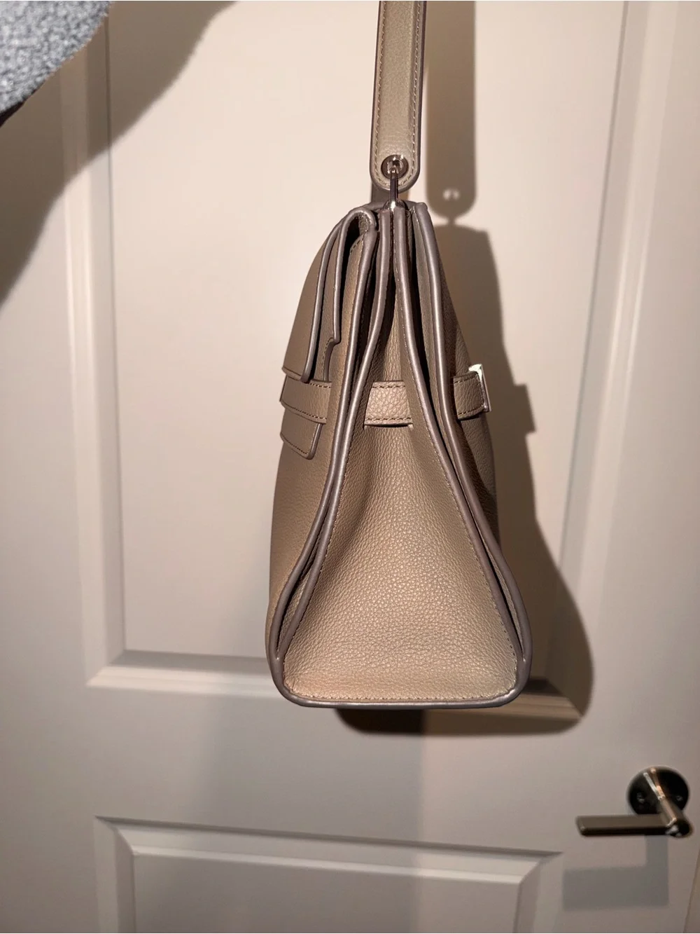 Tory Burch Taupe Leather Shoulder Bag